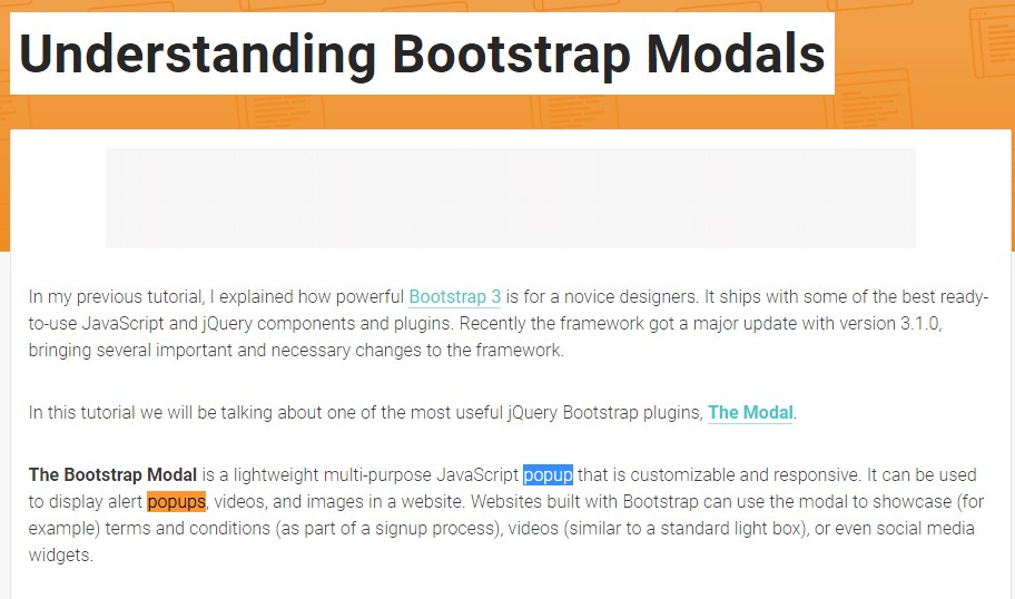  An additional useful  content  concerning Bootstrap Modal Popup